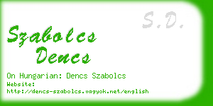 szabolcs dencs business card